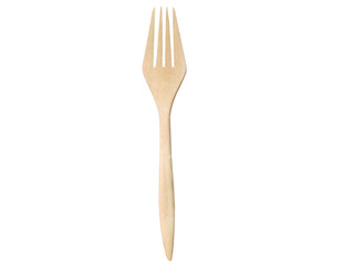 Isolated, cutout, transparent background, directly above view, wooden fork, utensil, kitchen equipment, object, element with clipping path