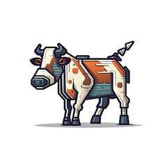 An unusually painted funny colorful cow. Generative ai illustration