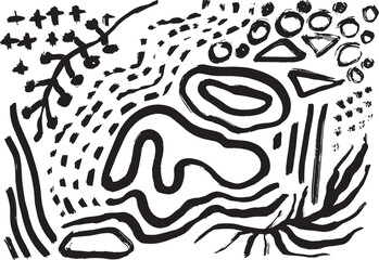 Grunge Hand Drawn Contemporary Abstract Background.