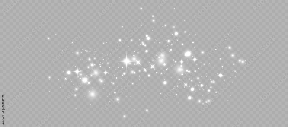 Poster Light effect with lots of shiny shimmering particles isolated on transparent background. Vector star cloud with dust.	
