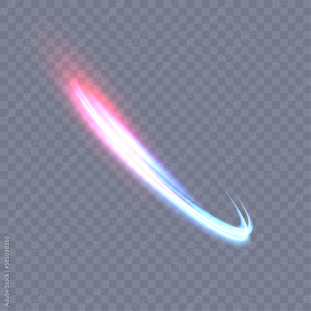 Aufkleber Vector illustration of dynamic light sources on a transparent background. High speed in light abstraction. Abstract light swirl. For web design, game design. Vector