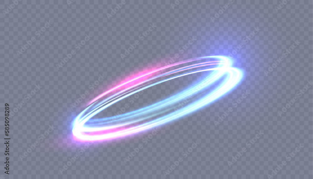 Aufkleber abstract neon blue-violet ring. a bright plume of luminous rays swirling in a fast spiraling motion.