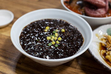 Jajangmyeon or Korean Black Bean Noodles that is a Famous Korean Recipe.