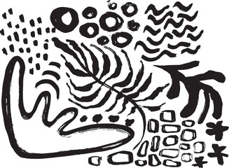 Grunge Hand Drawn Contemporary Abstract Background.