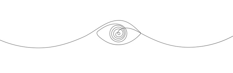 Single continuous one line art eye. design sketch outline drawing vector illustration