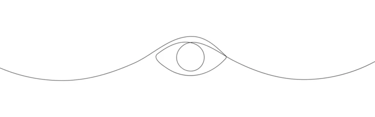 Crédence de cuisine en verre imprimé Une ligne Single continuous one line art eye. design sketch outline drawing vector illustration