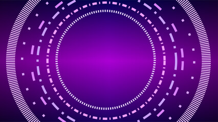 Technology Circle Outlines Frame Blue and Purple Copy Space Background