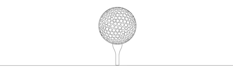 Golf ball one line art. Continuous line drawing of ball.