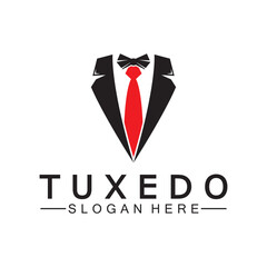 Fototapeta na wymiar Tuxedo Logo template vector icon illustration design