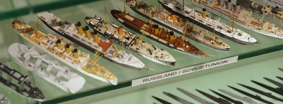 Collection of the international Maritime museum in Hamburg - warships
