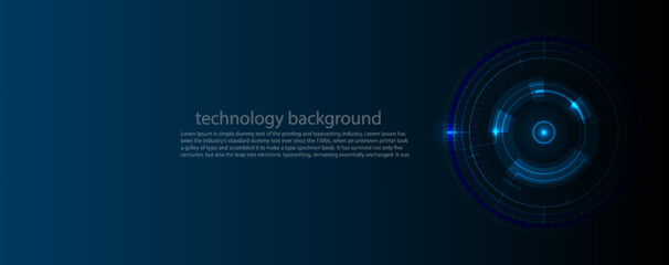 Blue circle and line technology abstract technology innovation concept vector background and glowing light
