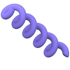 Fototapeta premium 3D spiral spring. Coil wire icon and flexible confetti for party, birthday celebration and events. Abstract curve wavy cable rendered illustration with plastic effect