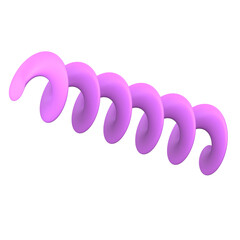 3D spiral spring. Coil wire icon and flexible confetti for party, birthday celebration and events. Abstract curve wavy cable rendered illustration with plastic effect