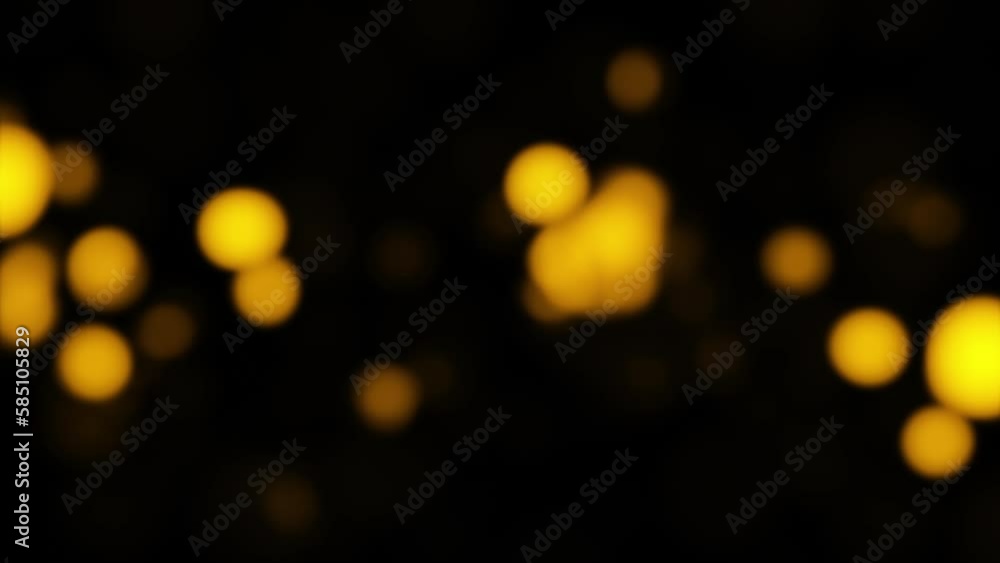 Aufkleber loop glow gold orange bokeh particles animation abstract on black abstract background. abstract moti