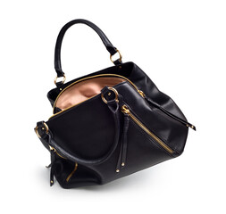 female black bag on white background