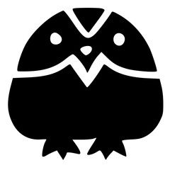 black and white of chicken icon
