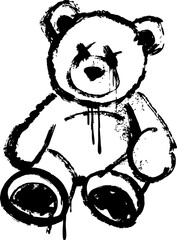 teddy bear spray effect with slogan Vector design for t-shirt graphics, banner, fashion prints, slogan tees, stickers, flyer, posters and other creative uses