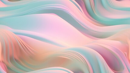 Obraz premium abstract colorful background with waves, paper art style, pastel colors soft, highlight calming ocean like view, gradient seamless generative ai