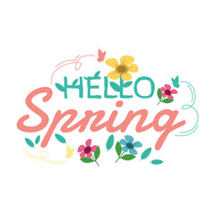Seasonal spring logo design vector.