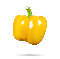Yellow pepper, isolated on a transparent background png.