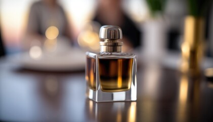 Perfume On The Table Modern Minimal Cafe. Generative AI