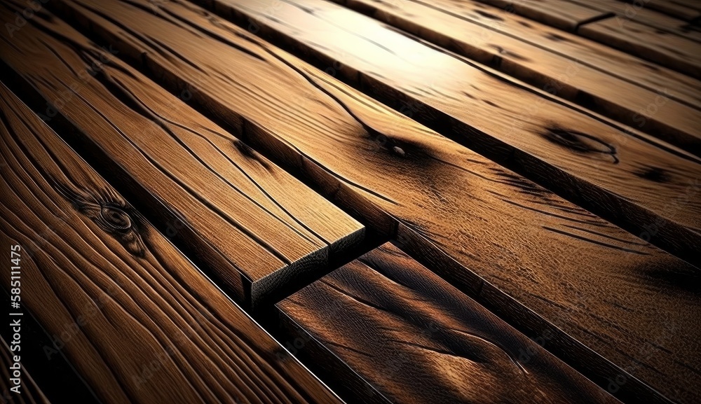 Poster wooden planks pattern background with empty space for your objects or text. ai generative.