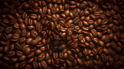 Fototapeta premium Coffee Beans Background, Image Ai Generated
