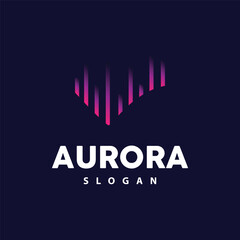 Aurora Logo, Light Wave Vector, Nature Landscape Design, Product Brand Template Illustration Icon