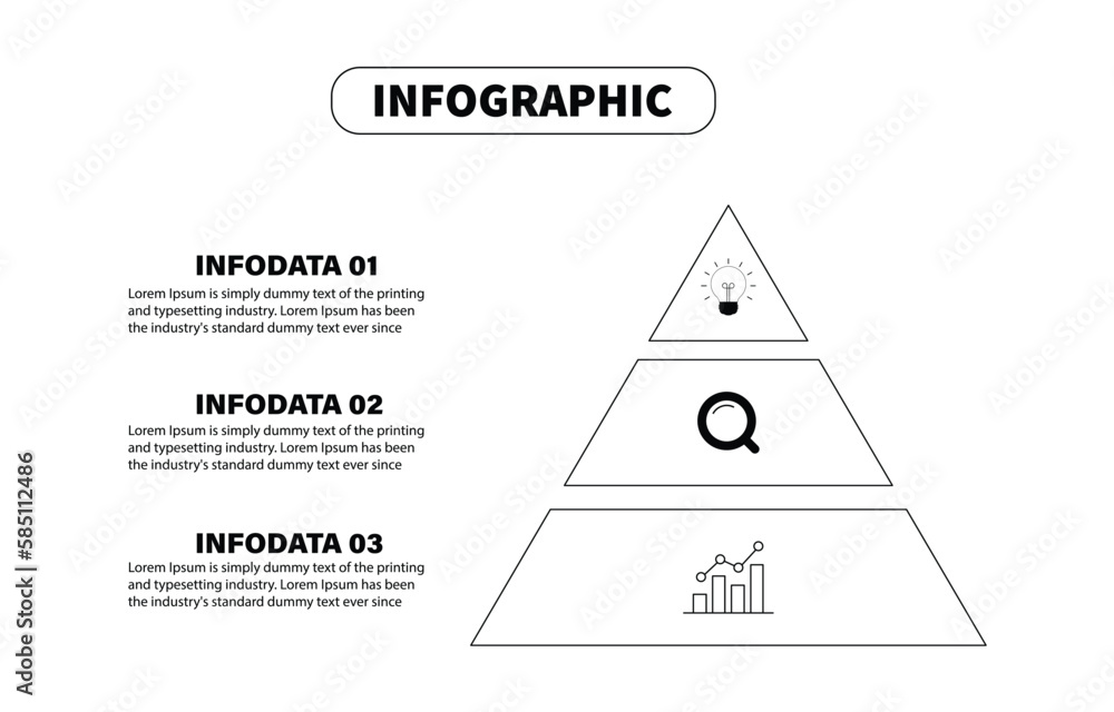 Poster triangular geometry design infographic business 3 options. the outline plan presents a template vect
