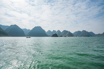 Scenery of Quyang Lake.Jingxi, Baise, Guangxi, China