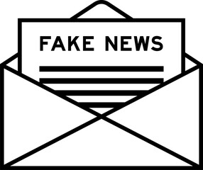 Envelope and letter sign with word fake news as the headline