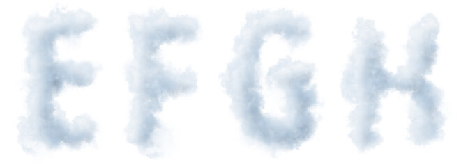 Cloud letter E F G H