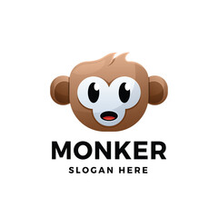 Monkey Gradient Logo Vector Icon Illustration