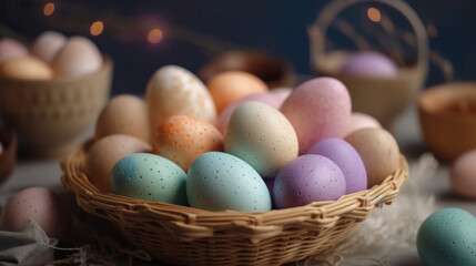 Obraz na płótnie Canvas Assorted color pastel easter eggs
