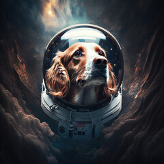 A Dog in space. created using Generative Ai