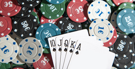 Poker chips. Concept of gambling