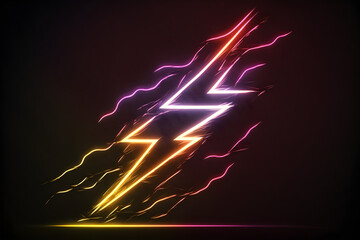 Lightning colorful on a colors thunder electricity