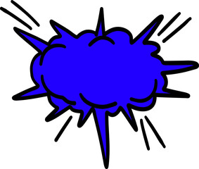 Blue comics speech bubble