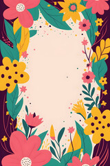 Background with flowers spring in flat design