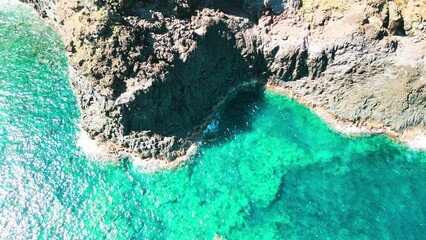 Aerial view of Seixal coastline in Madeira, Portugal