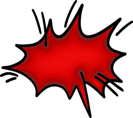 3d red comics speech bubble