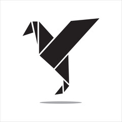 black bird caricature, vector logo icon