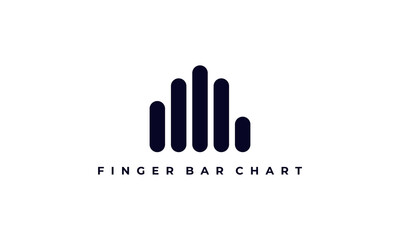 illustration vector graphic logo designs. pictogram logo combination finger hand and bar chart