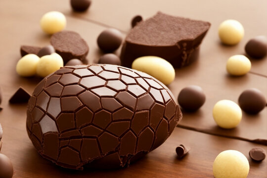 Chocolate day 2023 with huge chocolate egg and candies around