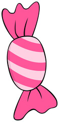 Pink candy icon. Cartoon sweet illustration