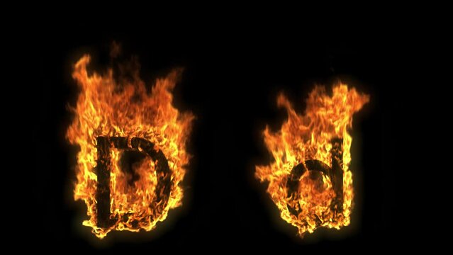 Burning_Fire_Text_Sans-serif_Alphabet_Upper and Lower case_D-d
