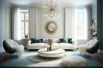 Modern interior design of luxury apartment living room latest design