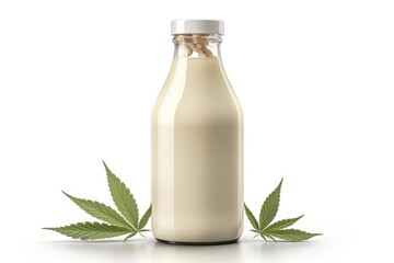 Obraz na płótnie Canvas bottle of milk with a flower