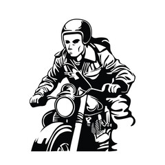 cooper motorcycle rider vector illustration design