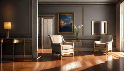 Fototapeta premium modern living room Contemporary interior design of furnished room Generative AI